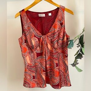 LOFT Pink Paisley Print Sleeveless Blouse - size 10